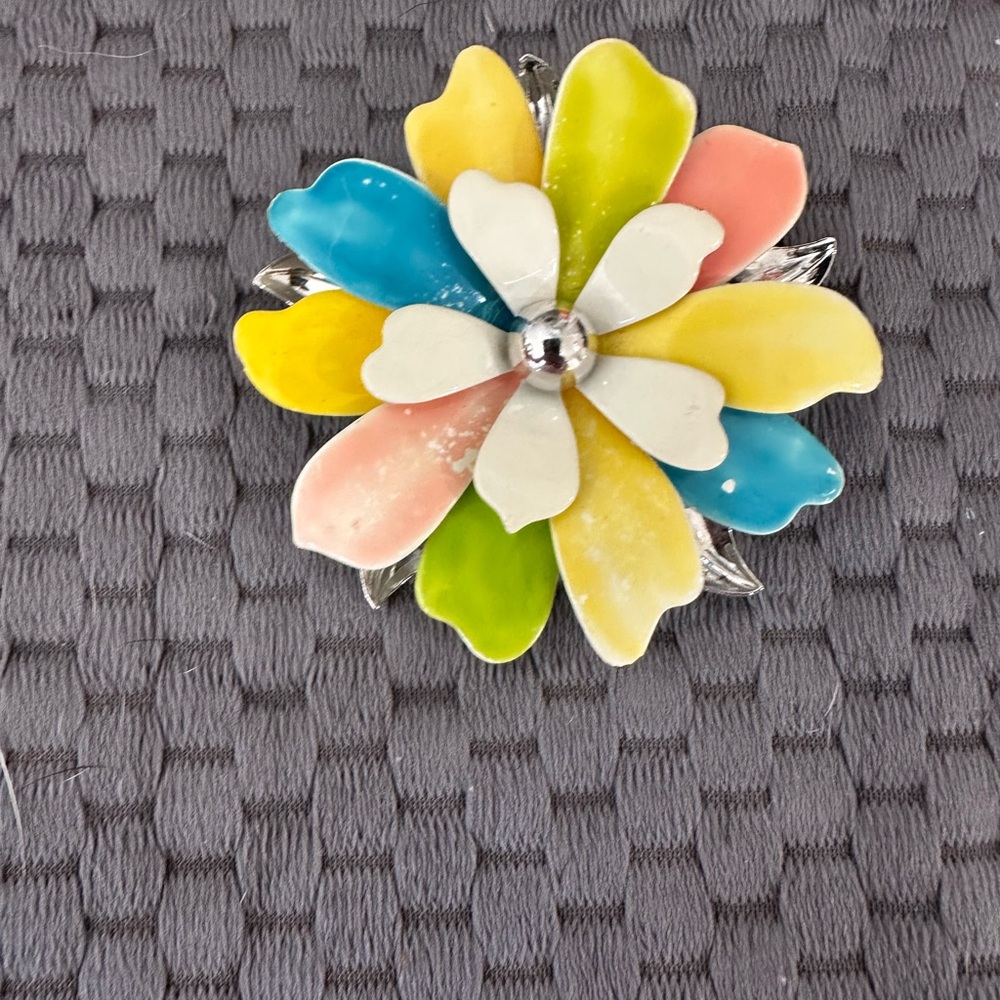 Vintage Sarah Conventry Colorful Flower Brooch